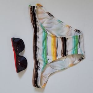 Raisins Striped Low Rise Swimsuit Separates Bikini Bottoms Small New 4/25